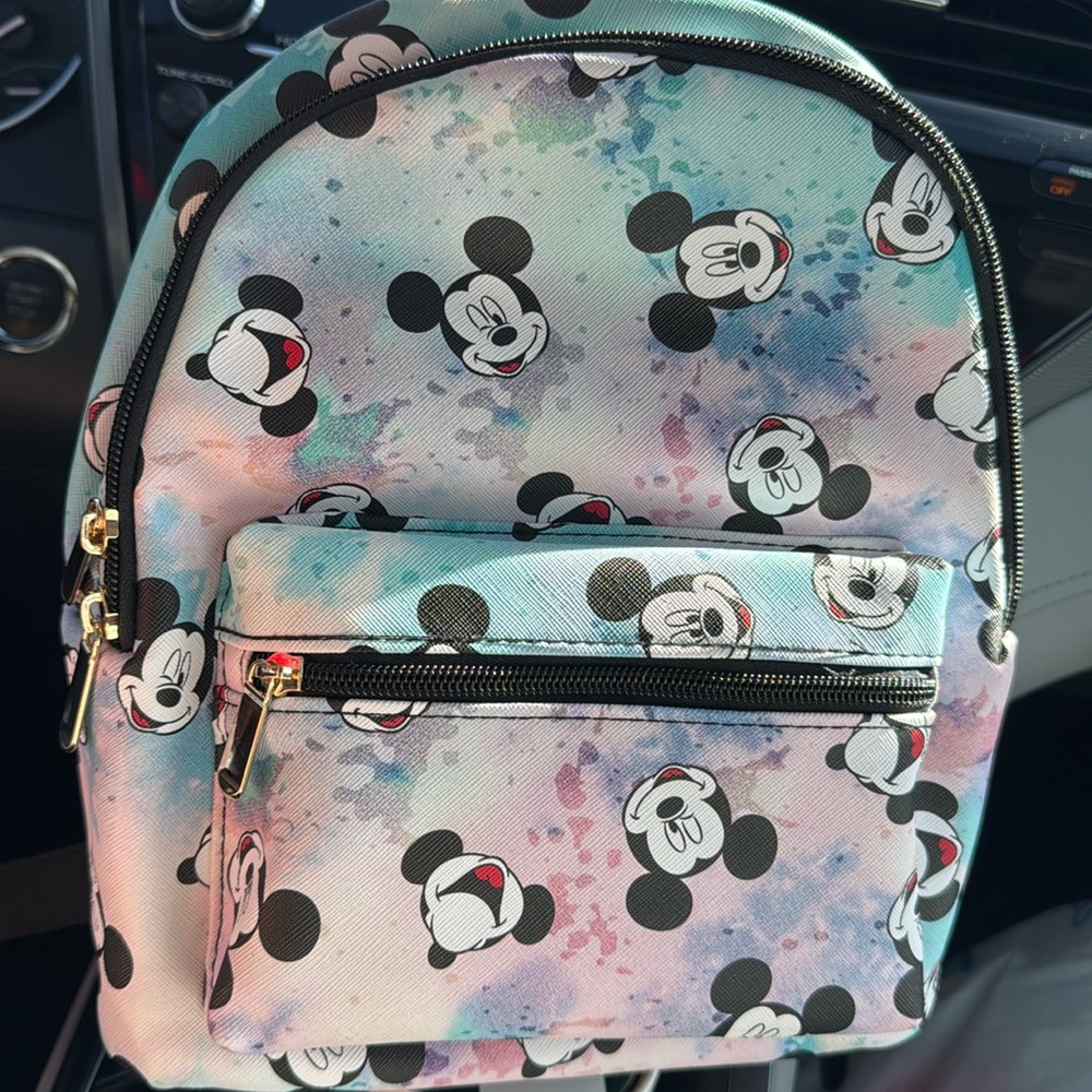 Disney x Bioworld Mickey Mouse Splatter Paint Mini Backpack NWT!